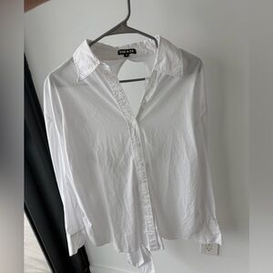 Classic White Button- backless